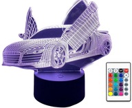 3D LED LAMPA LAMBORGHINI PORSCHE COLOR + USB DIAĽKOVÉ OVLÁDANIE