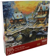 Puzzle 1000 Kamenný most Winter Manor Vianočná KLADAČKA