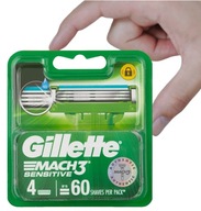 Čepele Gillette Mach3 Sensitive, náhradné vložky (4 ks))