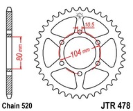 JT JTR478.46 ZADNÉ OZUBENÉ KOLO