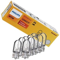 W5W PHILIPS T10 žiarovky W2,1x9,5d 12V 5W 10 ks.