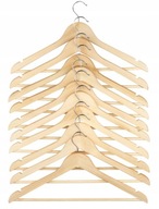 10x Prírodný drevený vešiak na šaty do šatníka