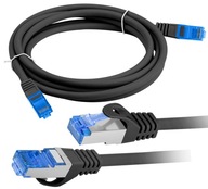 Ethernetový internetový kábel skrútený RJ45 LAN Cat 6A SFTP LSZH 20m čierny