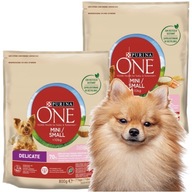 Lososová ryža Purina One Mini DeliCate 2x800g + ZADARMO