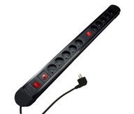 MACLEAN MCE10 POWER STRIP / ČIERNA / 1,5M