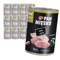 Pan Meat Morčacie hus 12x400g Hypoalergénne vlhké krmivo pre dospelé mačky