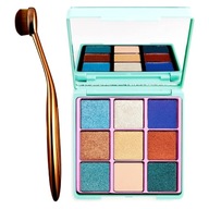 SET štetcov + paleta matných a lesklých očných tieňov - precízny make-up