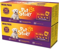 PETSTORY SET mokrého krmiva pre dospelých PSOV, mix príchutí, 70% MÄSO, 80x100g