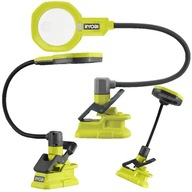 Ryobi lampa 18V s lupou 500 Lm na LED svorke, RML18-0, flexibilná