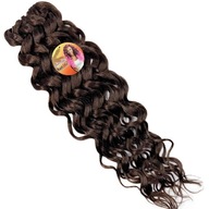 Rastafri Afrolocks syntetické kučery na vlasy na tkanie Hawaii Curl Brown 4