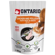 Ontario vrecúško s kuracím mäsom a treskou vo vývare 80g x 15 ks