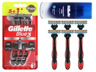 GILLETTE BLUE 3 RYCHLÉ JEDNORÁZOVÉ holiace strojčeky 6 KS + GÉL NA HOLENIE 75 ml