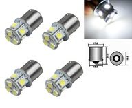 4x 12V DC biele BA15S 1156 5050 8 SMD LED zadné svetlo