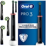 Čierna elektrická zubná kefka Oral-B Pro 3 3400N Cross Action