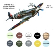 Súprava modelu lietadla SPITFIRE Mk V: farba, lak, umývanie