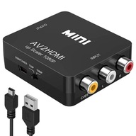 ADAPTÉR KONVERTOR AV RCA CVBS CINCH NA HDMI 1080p