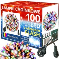 100 LED svetiel na vianočný stromček FLASH Šnúra na vianočný stromček VIANOČNÝ STROMČEK BLIKAJÚ/VYŠUJÚ