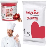 SARACINO ČERVENÁ CUKROVÁ PASTA PLASTOVÁ POĽAVA NA POSTAVKY A OZDOBY NA TORTY 1kg