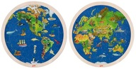 Goki Obojstranné puzzle Svet Montessori puzzle Globe Pre deti