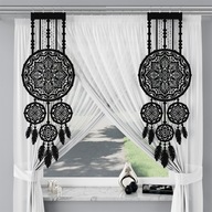 Čierny panel LEA DREAMCATCHER 45x130 cm Dekor Prelamovaná záclona Jacquard