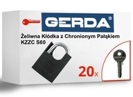 Visiaci zámok GERDA proti vlámaniu KZZC 60 + 20 kľúčov