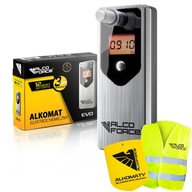 AlcoForce Evo strieborný alkohol tester + náustky