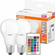 Osram 2x RGBW LED žiarovka E27 A60 9W=60W + DIAĽK.