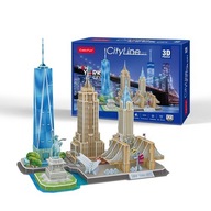 Sada 3D CITY LINE NEW YORK CITY PUZZLE | 20255 - CUBICFUN - 123 ks.