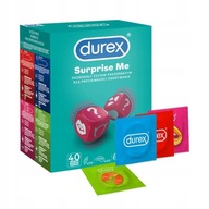 DUREX Surprise Me mix Kondómy Sada 40 ks KRABIČKA 4 druhy