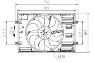 NRF 47916 Ventilátor chladenia motora