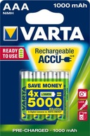 Batéria (NiMH) VARTA AAA (R3) 1000 mAh 4 ks.