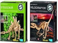 Dino kostry Stegosaurus + Velociraptor