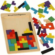 DREVENÉ PUZZLE MONTESSORI 3D TETRIS PUZZZ