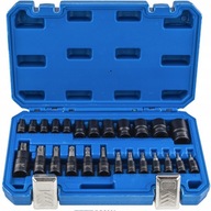 SADA ZÁSUVEK ZÁSUVKY KĽÚČE TORX/TORX-E ZÁSUVKY 1/4″ 3/8″ 1/2″ 25 EL.