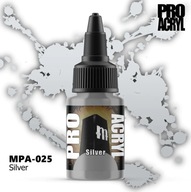 MONUMENT HOBBIES MPA-025 Pro Akryl: strieborná (22 ml) [KOVOVÁ]