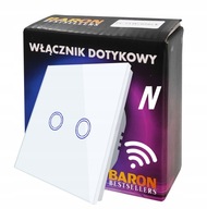 Dvojitý WIFI svetelný dotykový spínač, BIELY ZNAK