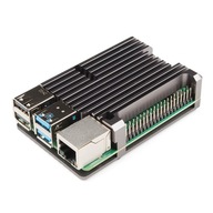 Sivý pasívny chladič na chladenie Raspberry Pi4