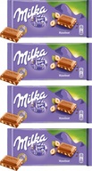 Mliečna čokoláda lieskovooriešková s kúskami orechov 100 g x4