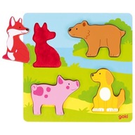 Goki Animals Drevené puzzle pre bábätká