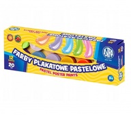 Farby na plagáty Astra, pastelové, 12 farieb, 20 ml