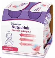 Nutridrink proteín Omega-3 jahoda malina 4x 125