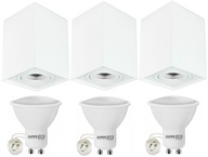 Sada 3x Prisadené bodové svietidlo GU10 + LED GU10 5W