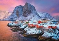 PUZZLE 500 HAMNOY VILLAGE NÓRSKO DOMY HORY SNEH