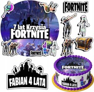 SÚPRAVA TORTOVÝCH TORT 20CM + 17 ZNAKOV - FORTNITE HRY + MENO 15CM 18CM