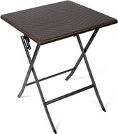 Skladací stôl, hnedý plast, 61,5 x 61,5 x 73 cm
