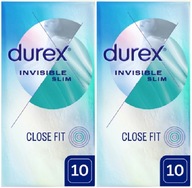 DUREX Invisible Close Fit sada 20 tenkých nasadených kondómov