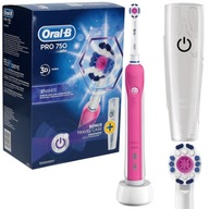 ELEKTRICKÁ KEFA ORALB PRO750 RUŽOVÁ 3D BIELA