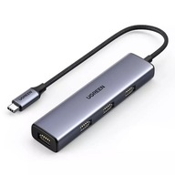 UGREEN HUB USB Type C - 4x USB 3.2 Gen 1 stříbrný (