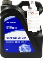 LOTOS SUPEROL MILVUS 15W40 API CC MINERAL 5L