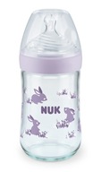 SKLENENÁ FĽAŠA NUK NS 240 ML SILIKÓNOVÝ cumlík M